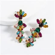 ( Color)occidental style exaggerating multilayer Acrylic diamond earrings woman retro generous fully-jewelled trend arri
