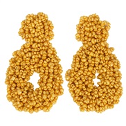 ( yellow)occidental style beads earrings  handmade creative beads earrings woman fashion Street Snap fashion arring