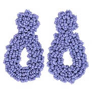 (purple)occidental style beads earrings  handmade creative beads earrings woman fashion Street Snap fashion arring