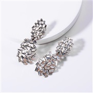 ( white) occidental style exaggerating diamond Acrylic diamond hollow geometry fully-jewelled earrings woman fashion nob