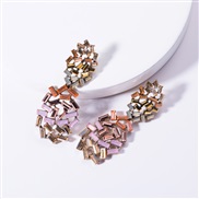 occidental style exaggerating diamond Acrylic diamond hollow geometry fully-jewelled earrings woman fashion noble b