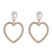 ( white)occidental style  creative love color all-Purpose temperament Earring personality diamond earrings ear stud