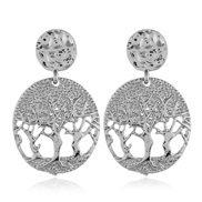 ( Silver)occidental style fashion fashion exaggerating gold ife tree geometry hollow earrings woman