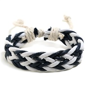 ( Dark blue+ white)color lovers rope ethnic style handmade weave bracelet brief leisure small fresh student bracelet