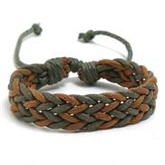 ( green+ light brown)color lovers rope ethnic style handmade weave bracelet brief leisure small fresh student bracelet