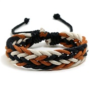 ( black+ Beige+ light brown)color lovers rope ethnic style handmade weave bracelet brief leisure small fresh student bra