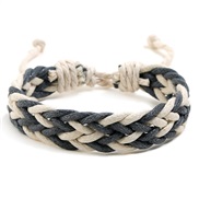 (Dark gray+Rice white )color lovers rope ethnic style handmade weave bracelet brief leisure small fresh student bracelet