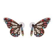 (Rice white )insect butterfly earrings wings fashion all-Purpose personality woman ear stud