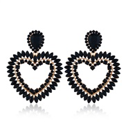 ( black)exaggerating Acrylic multilayer love diamond earrings woman occidental style fashion temperament arring ear stud