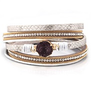 (QNW)multilayer cortex diamond buckle twining bracelet gravel bangle occidental style