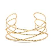( Gold)occidental style exaggerating  fashion opening Metal bangle punk wind brief gilded