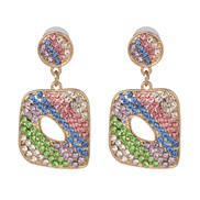 ( Color)occidental style arring  fashion creative geometry earrings woman temperament diamond geometry ear stud