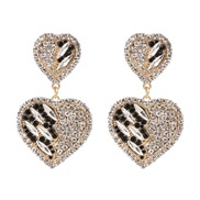 ( white) occidental style creative heart-shaped earrings earring color diamond ear stud personality all-Purpose woman