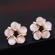 fine  Korean style fashion  sweetOL concise Opal personality ear stud