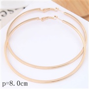 80mm fine  Korean style fashion  Metal concise surface personality temperament ear stud buckle circle