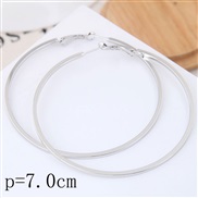 70mm fine  Korean style fashion  Metal concise surface personality temperament ear stud buckle circle