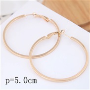 50mm fine  Korean style fashion  Metal concise surface personality temperament ear stud buckle circle