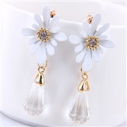 925 silver  fine  Korean style fashion  sweetOL  daisy  chrysanthemum drop personality temperament woman ear stud