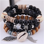 occidental style fashion  concise Metal leaves tassel all-Purpose trend gorgeous multilayer woman bracelet