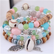 occidental style fashion  concise Metal leaves tassel all-Purpose trend gorgeous multilayer woman bracelet