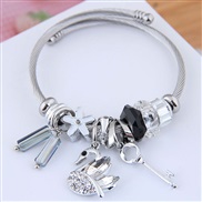 occidental style fashion  Metal all-PurposeDL concise flash diamond swan more elements accessories personality bangle