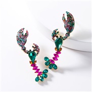 ( Color) occidental style exaggerating Acrylic diamond fully-jewelled earrings woman creative personality animal ear stu