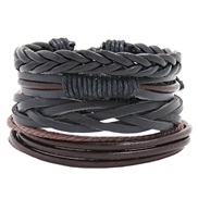 occidental style  multilayer weave Cowhide braceletdiy four leather bracelet