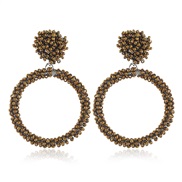 ( champagne White k)  retro occidental style temperament ear stud  fashion handmade beads Acrylic earrings arring