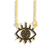 ( Black / Eye )occidental style exaggerating trend Alloy diamond eyes necklace  creative big eyes chain necklace