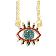 ( Color diamond / Eye )occidental style exaggerating trend Alloy diamond eyes necklace  creative big eyes chain necklace