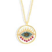 ( Color)occidental style exaggerating trend Alloy diamond eyes necklace  creative big eyes chain necklace