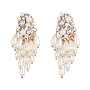 grape diamond Pearl earring tassel earrings personality