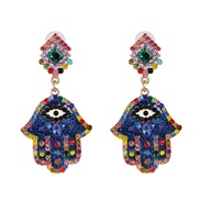 ( blue) new occidental style personality earring diamond ear stud color Optional