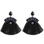 ( black)Korea womanins exaggerating personality big eyes tassel ear stud fashion retro diamond arring earrings