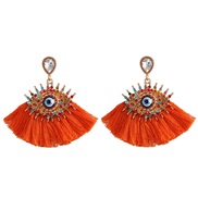 ( red)Korea womanins exaggerating personality big eyes tassel ear stud fashion retro diamond arring earrings