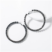 occidental style exaggerating temperament black Rhinestone big circle circle diamond earrings woman trend fashionear