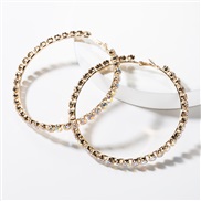 ( Gold)occidental style exaggerating big circle circle diamond Rhinestone earrings woman fashion super circle arring