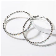 ( Silver)occidental style exaggerating big circle circle diamond Rhinestone earrings woman fashion super circle arring