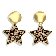 autumn brief trend Five-pointed star Alloy plates earrings  geometry star earring