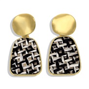 (black and white)autumn brief trend Five-pointed star Alloy plates earrings  geometry star earring
