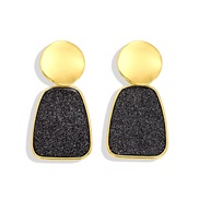 ( black)autumn brief trend Five-pointed star Alloy plates earrings  geometry star earring