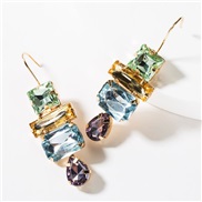 ( Color)exaggerating multilayer diamond drop glass diamond diamond occidental style earrings woman retro trendins wind