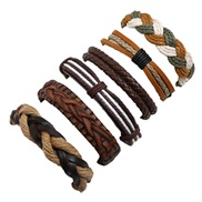 occidental style leather rope handmade weave man Cowhide bracelet