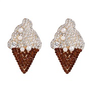 ( brown) creative woman style ear stud diamond personality occidental style