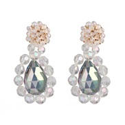 ( white)Acrylic earrings occidental style exaggerating creative crystal drop earring Earring