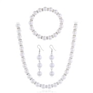 ( white)occidental style fashion brief imitate Pearl three necklace  all-Purpose multicolor clavicle chain