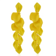 ( yellow)trend fashion all-Purpose color petal flowers ear stud temperament long style exaggerating big earrings arring 