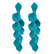 ( blue)trend fashion all-Purpose color petal flowers ear stud temperament long style exaggerating big earrings arring wo