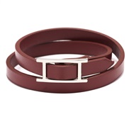( red) new fashion lady leather bracelet personality brief multilayer all-Purpose