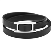 ( black) new fashion lady leather bracelet personality brief multilayer all-Purpose